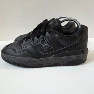 New Balance Shoes Boys Youth 7 Grade School 550 Triple Black Sneakers GSB550BB